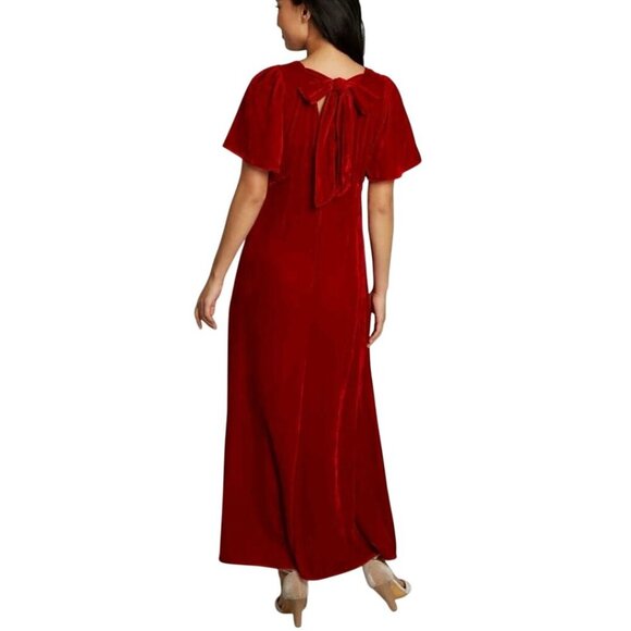 ModCloth NWT* Captivating Charisma Red Velvet Maxi Dress Size 1X - Picture 4 of 11